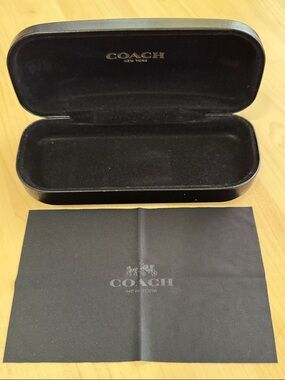 COACH Black Eyewear Case with Branded Microfiber Cloth